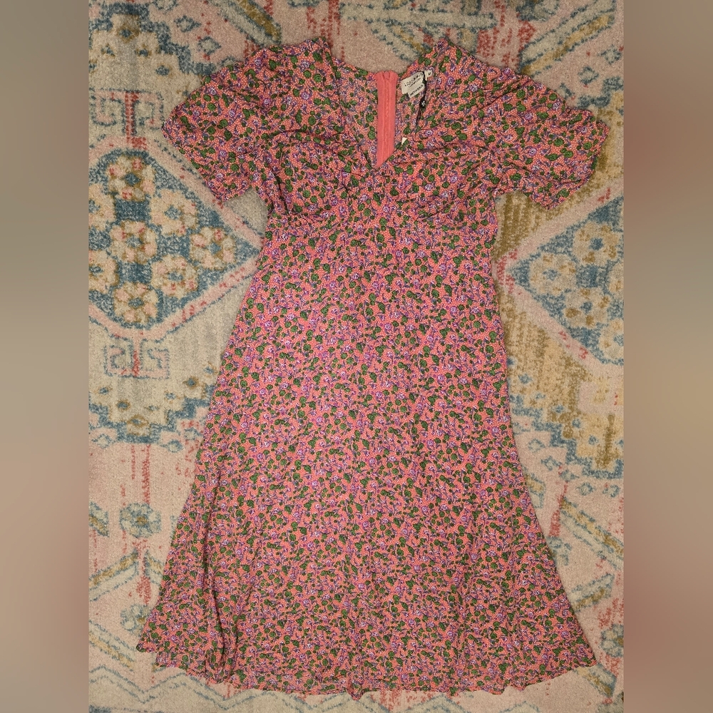 Molly Bracken x Lili Sidonio Pink Floral Midi Dress